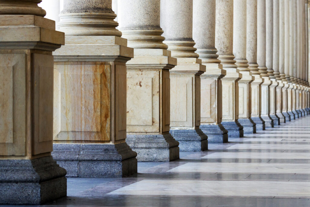 large stone pillars